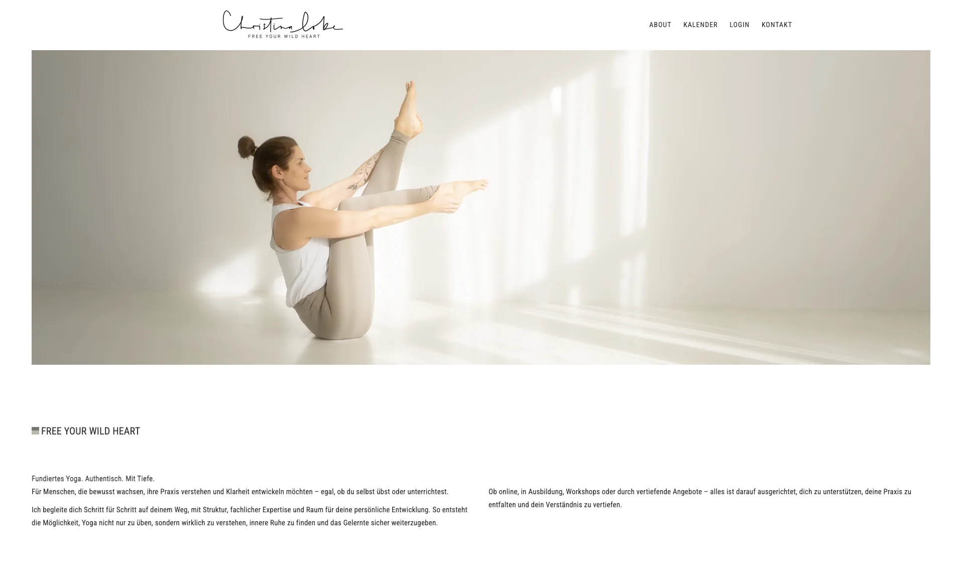 Detailansicht der Website von Christina Lobe