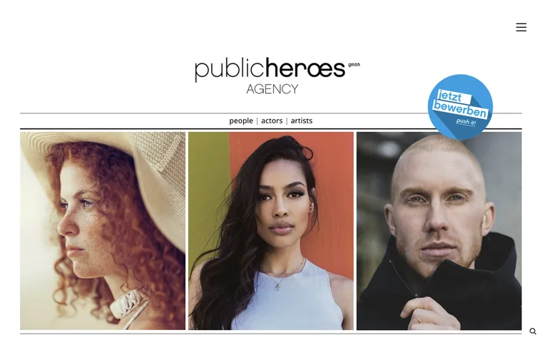 Projektansicht der Website Public Heroes